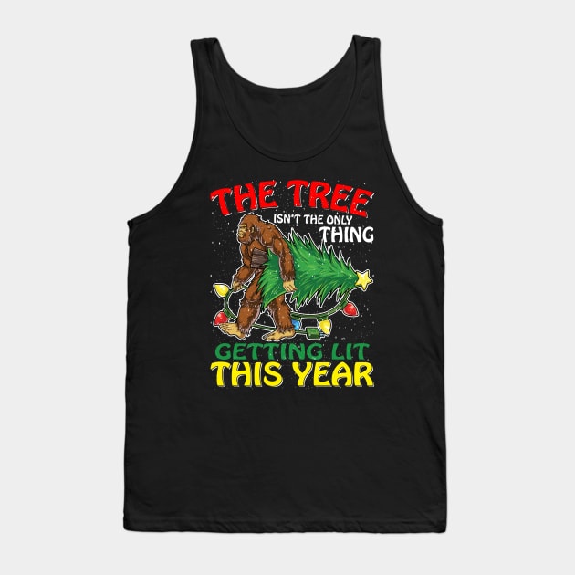 Christmas Bigfoot The Tree Isn't The Only Thing Ugly Xmas T-Shirt Tank Top by intelus